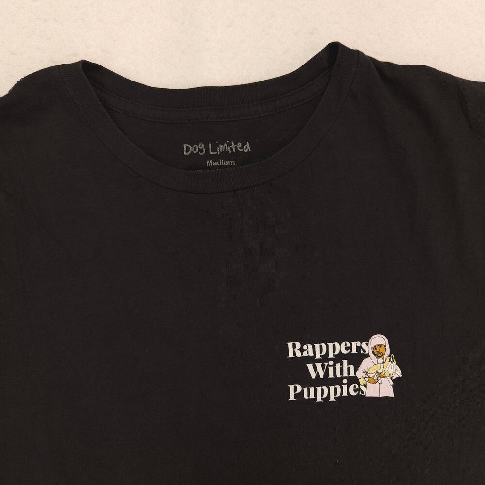Dog Limetted Rappers with Puppies Crew Neck Shirt Adult Mens Size Medium M Black